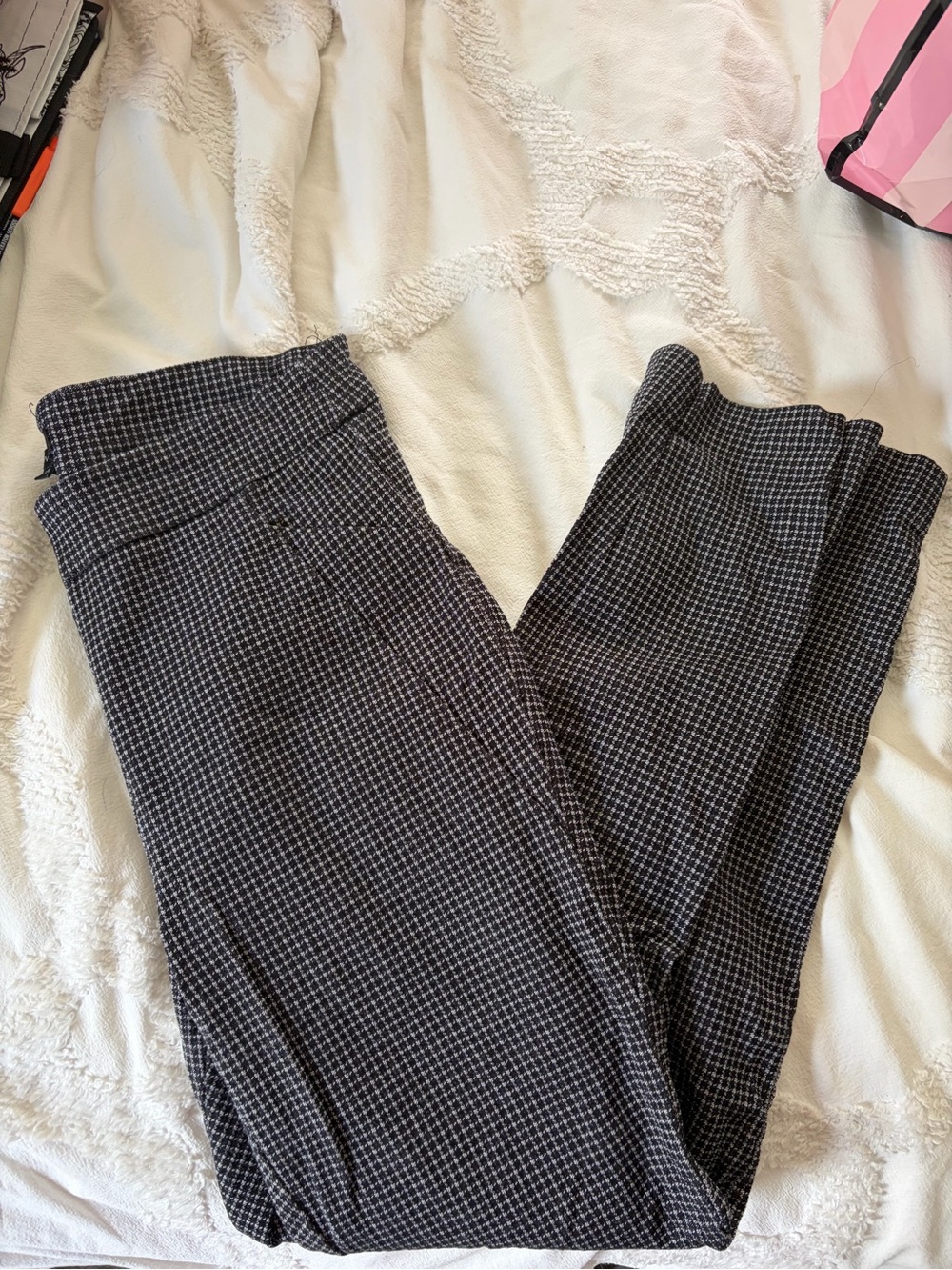 RW&CO. Girls Black and White Grid Leggings